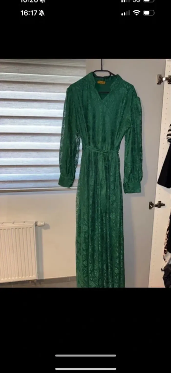 Robe longue manche vert taille 48 - photo numéro 2
