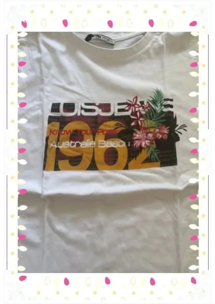 🌺 T-shirt blanc LOIS - Taille XL Ambiance Australia Beach 1982 ! - photo numéro 3