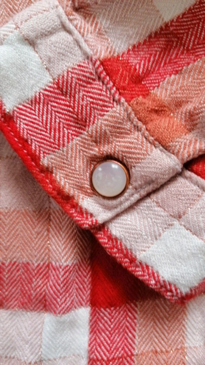 Chemise à carreaux rouges et blanches Kiabi 10 ans - photo numéro 3