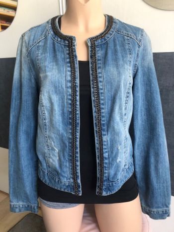 Veste en jean avec chaînes