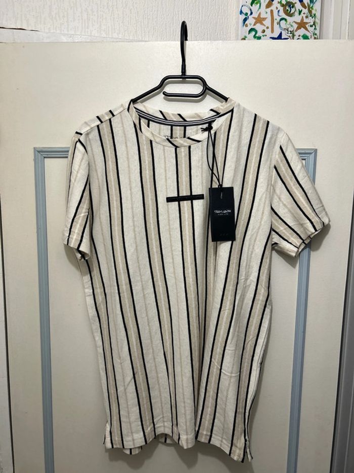 T-shirt Teddy Smith High Life blanc cassé style baseball 16ans (S)