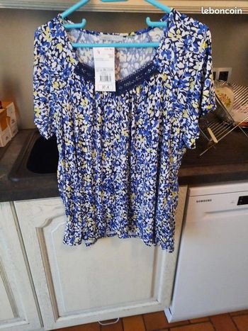 Tee-shirt encolure coeur imprimé floral - taille 5 - Armand Thiery