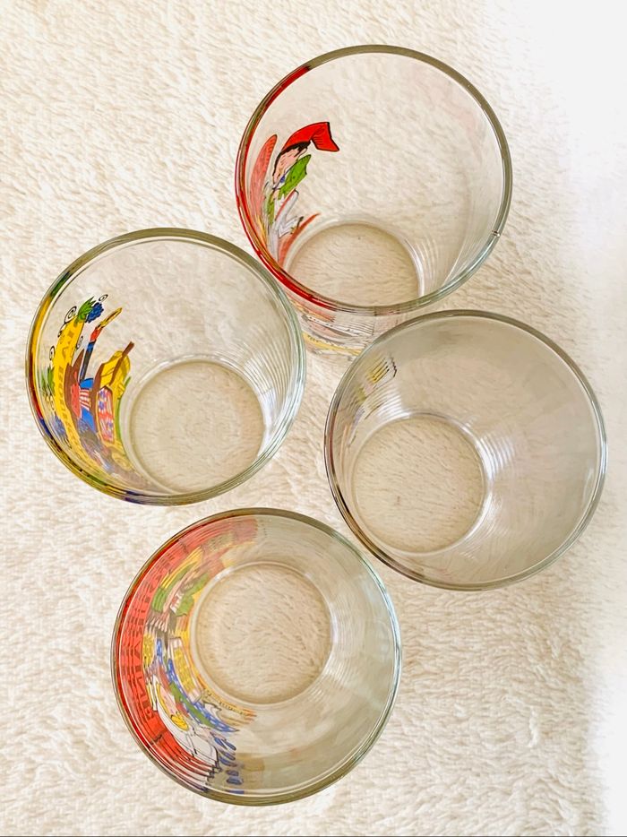 Lot 4 verres dessins régions de France - photo numéro 2