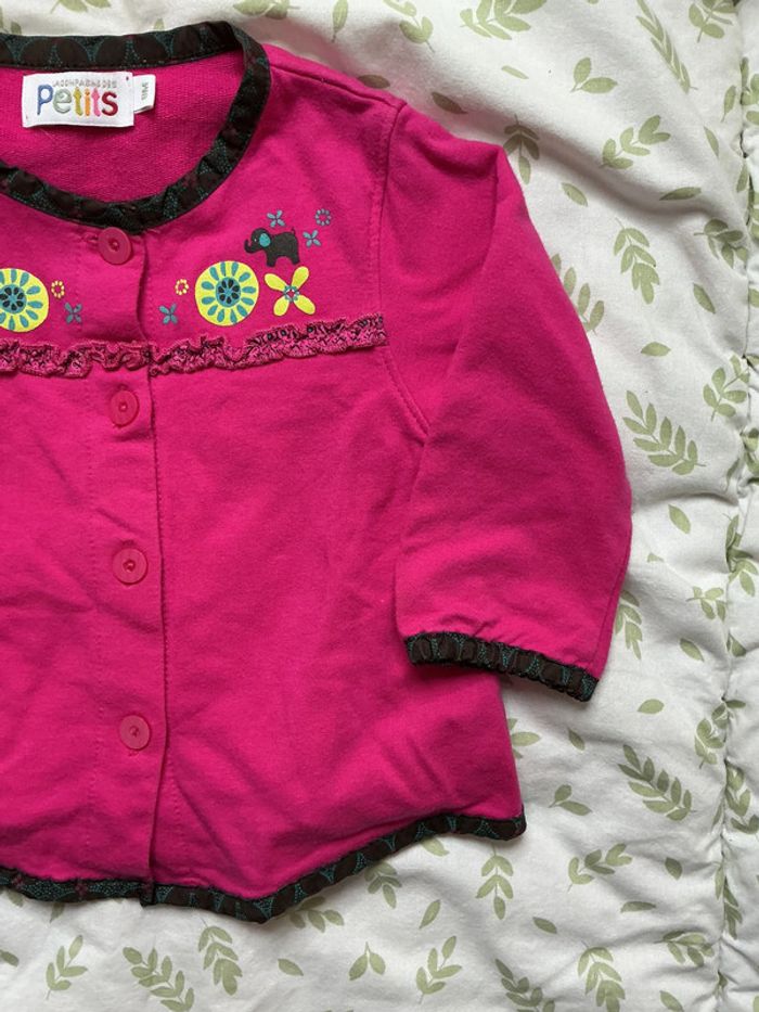 gilet léger rose à motifs 9 mois la compagnie des petits - photo numéro 5