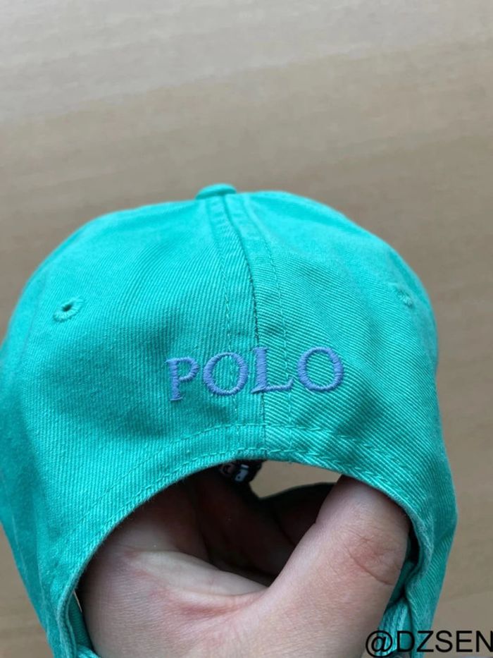 Casquet Ralph Lauren Neuve Turquoise logo brodé - photo numéro 5