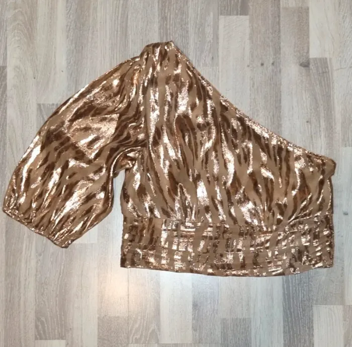 Blouse One Shoulder - doré rosé