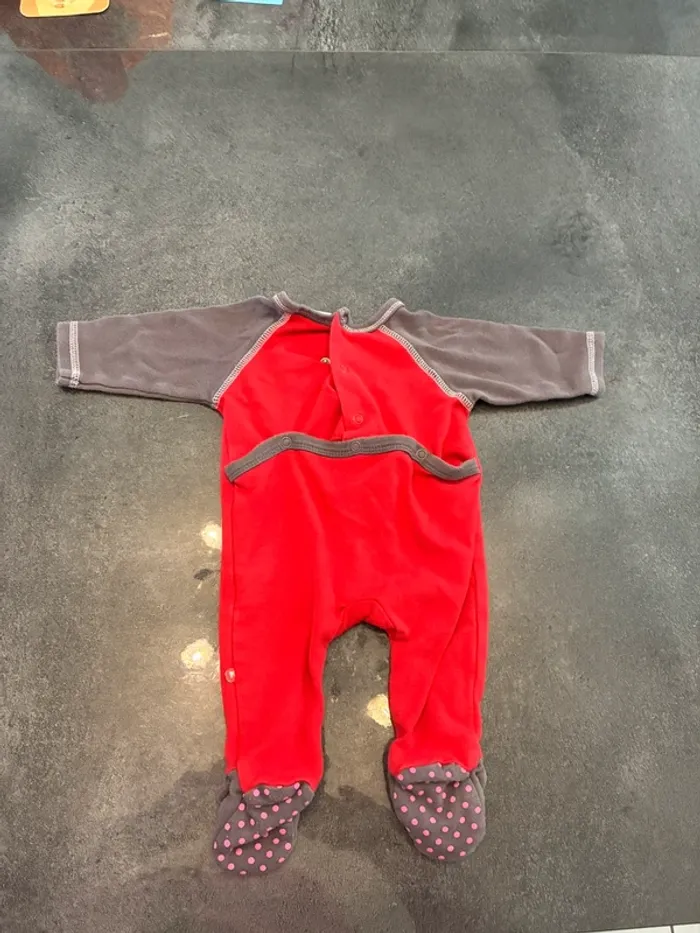Pyjama Grenouillère  Minnie Mickey T 3 mois - photo numéro 2