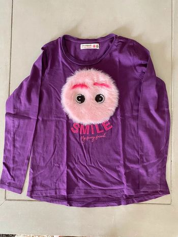 Tee shirt desigual manche longue violet 9/10 ans