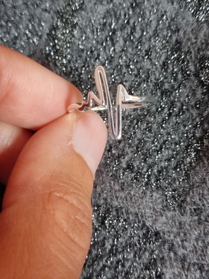 Bague argentée réglable originale neuve Santé fréquence cardiaque - photo numéro 4