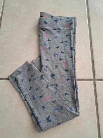Legging gris motif papillons 5 ans  👧 In Extenso en TBE