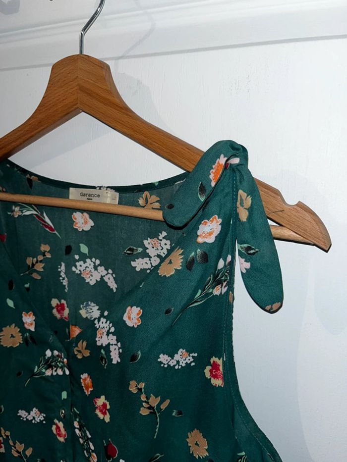 Robe verte à fleurs, taille L - photo numéro 4