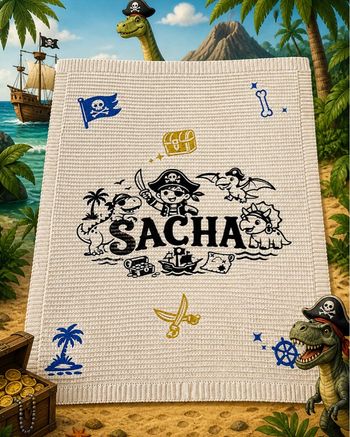 Couverture pirate et dinosaure 