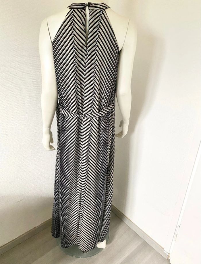 Robe longue fluide – Motif graphique noir – Taille 36/38– Excellent état - photo numéro 6