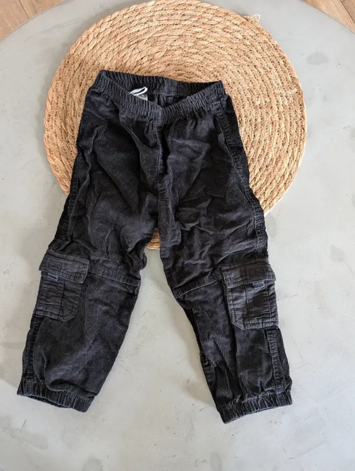 Pantalon velours noir garçon 23 mois