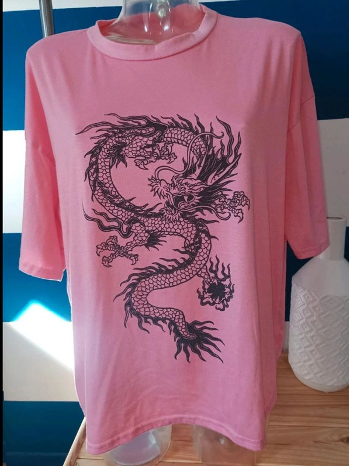 Tee-shirt oversize manches courtes Shein femme taille S
