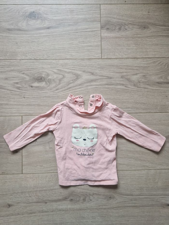 Lot de 3 t-shirts bébé col montant Boite à malices 6 mois - photo numéro 2