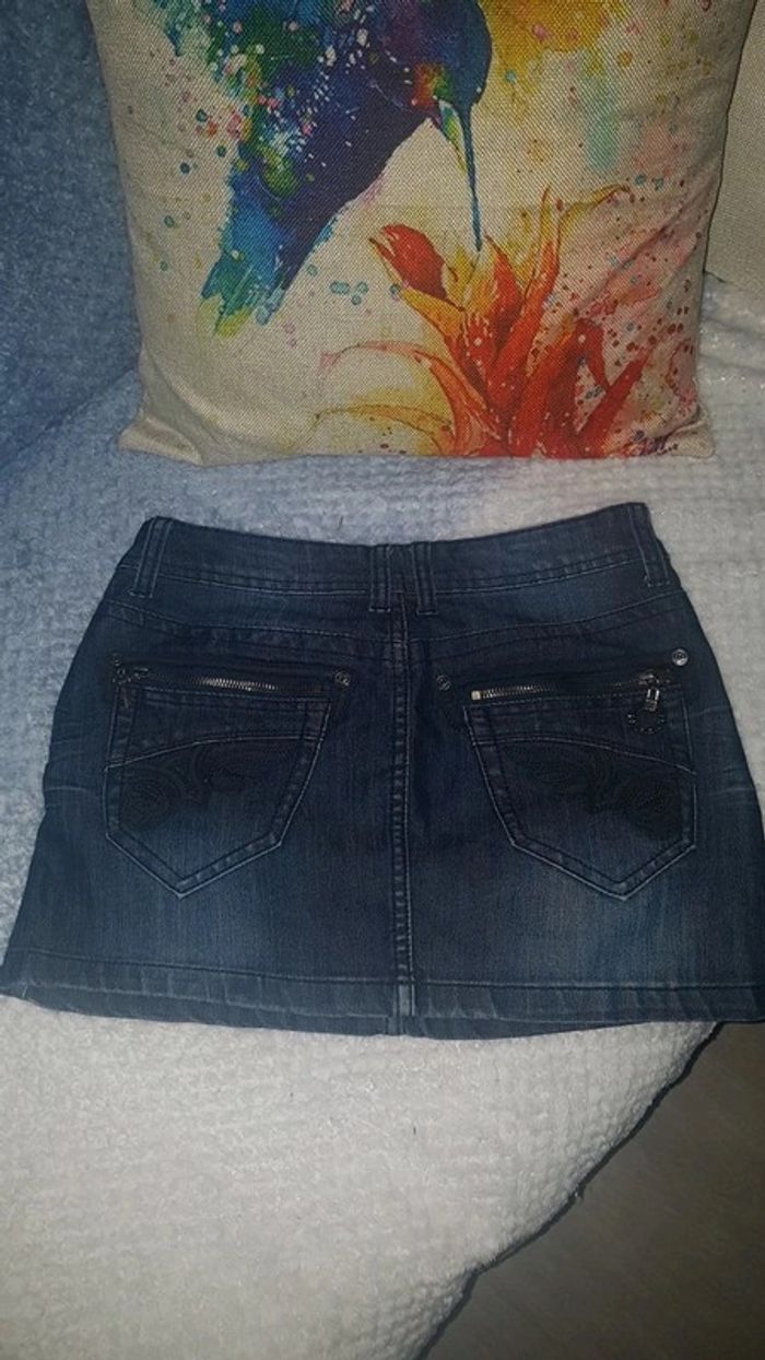 Jupe en jeans bleu marine taille M - photo numéro 2