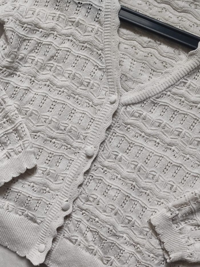 Cardigan crochet blanc taille XS - photo numéro 3