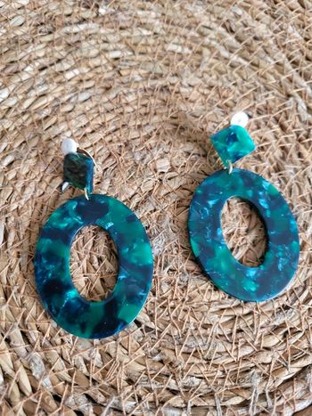 Clips ovales verts 6cm