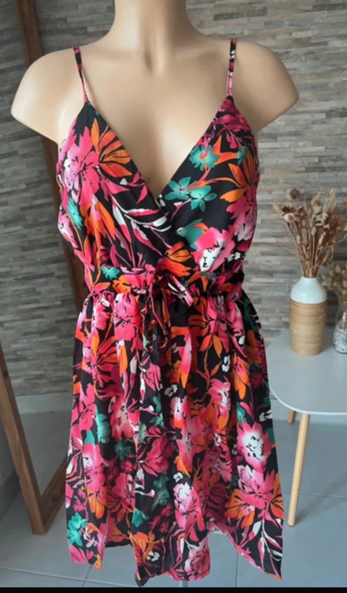 Robe d'été noire fuchsia rose Beebs by Kiabi