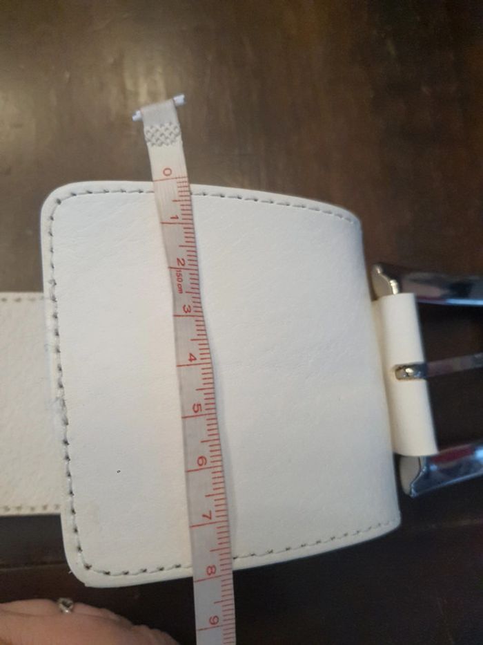 Ceinture femme en cuir blanc Accento 90cm - photo numéro 11