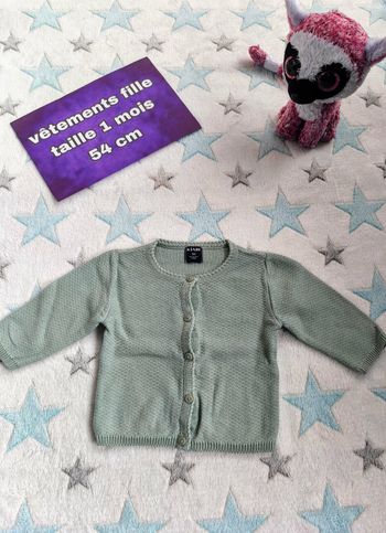 Gilet mixte Kiabi - 1 mois - vert - Etat: Excellent