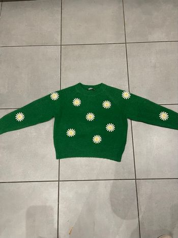 Joli pull doux chaud hiver fille fleur desigual