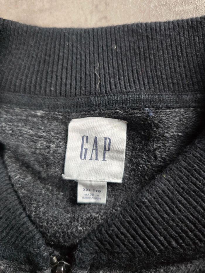 Pull gilet zippé Gap col rond gris et noir taille XXL - photo numéro 6