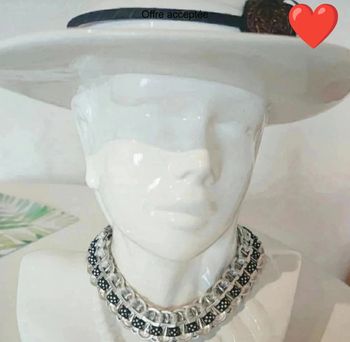💎Collier pièce unique de créateur écolo léger inoxydable argent petit pois brillant recyclé