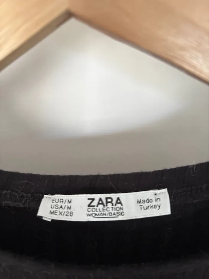 Haut à manches longues noir zara taille M - photo numéro 2
