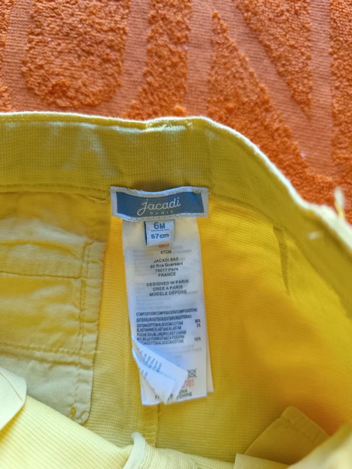 Mignon short jaune Jacadi 6 mois 67 cm - photo numéro 2