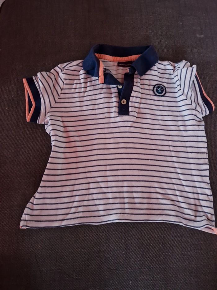 Lot tee-shirt polo gris et à rayures - photo numéro 2