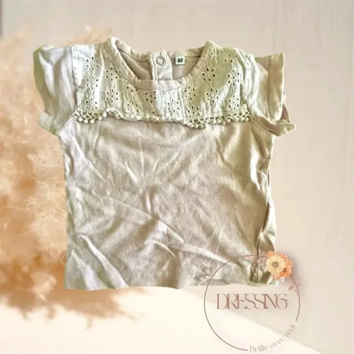 T-shirt manche courte lilas 6 mois