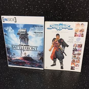 Lot 2 livres jeux vidéo soulcalibur dreamcast inside star wars Battlefront