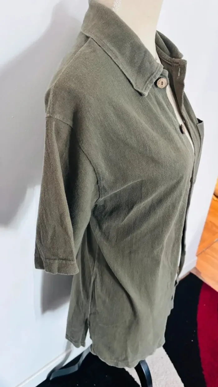 💕 veste chemisier kaki taille 38 M #passionnaturelle - photo numéro 4