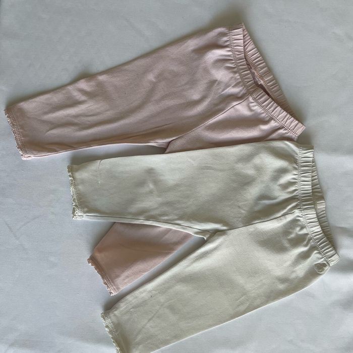 2 leggings fille 6-12 mois