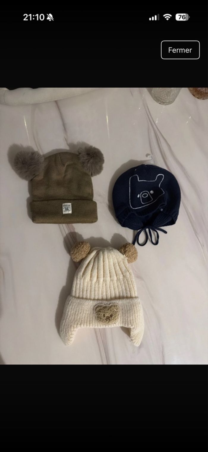 Lot bonnet et un cache coup