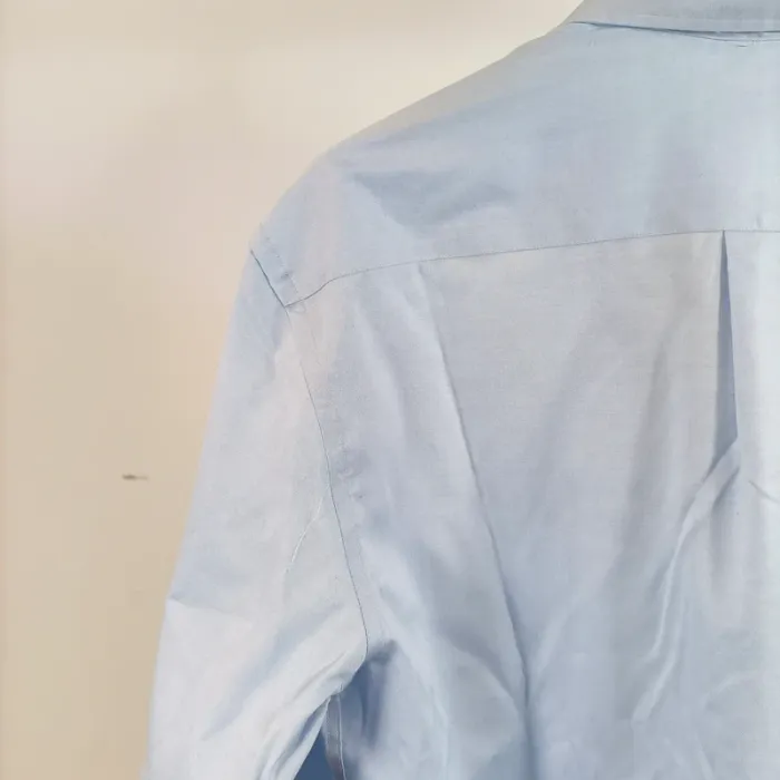Chemise bleu ciel col américain manches longues coupe droite homme taille M A879 - photo numéro 11