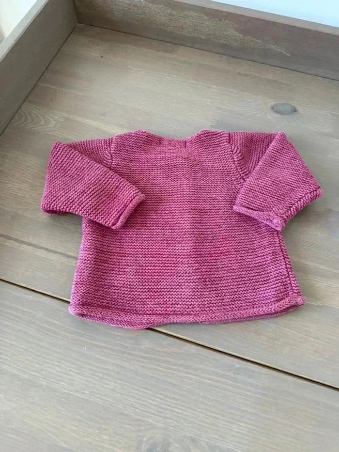 Gilet Bébé Cadet Rousselle - Rose Fuchsia - Taille 6 Mois - Très Bon État - photo numéro 3