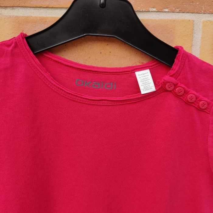 T-shirt fille 8 ans Okaïdi rose fuchsia comme neuf - photo numéro 4