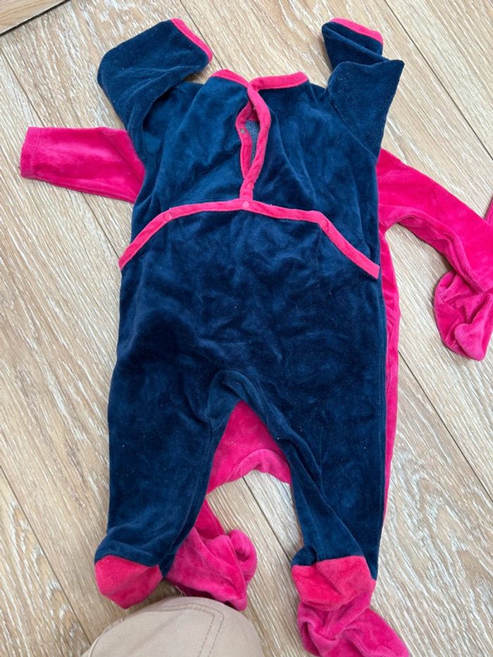 Lot de 3 pyjamas 1/3 mois du pareil au même en coton bleu rose - photo numéro 6