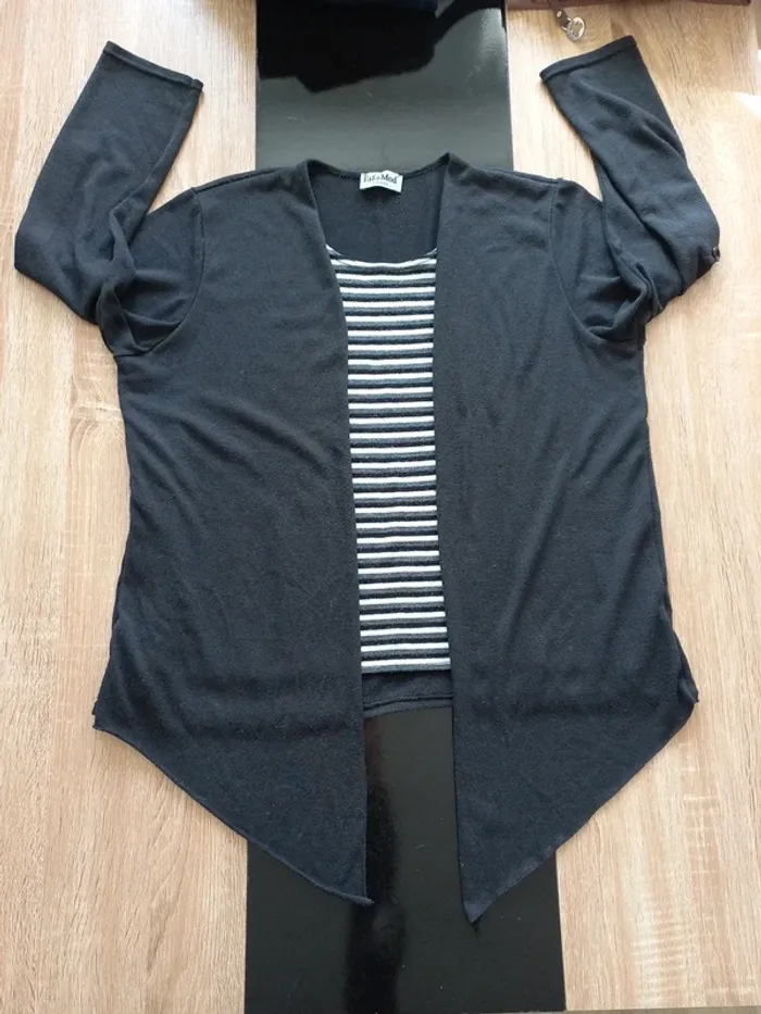 Pull femme noir et blanc T48 - photo numéro 12