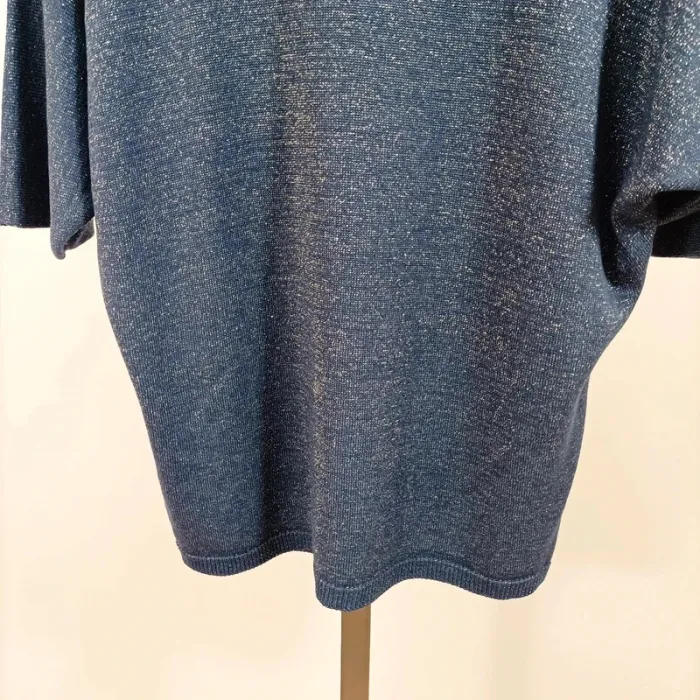 Top bleu irisé Renatto Bene col V manches chauve-souris made in Italy taille 38 A1029 - photo numéro 9
