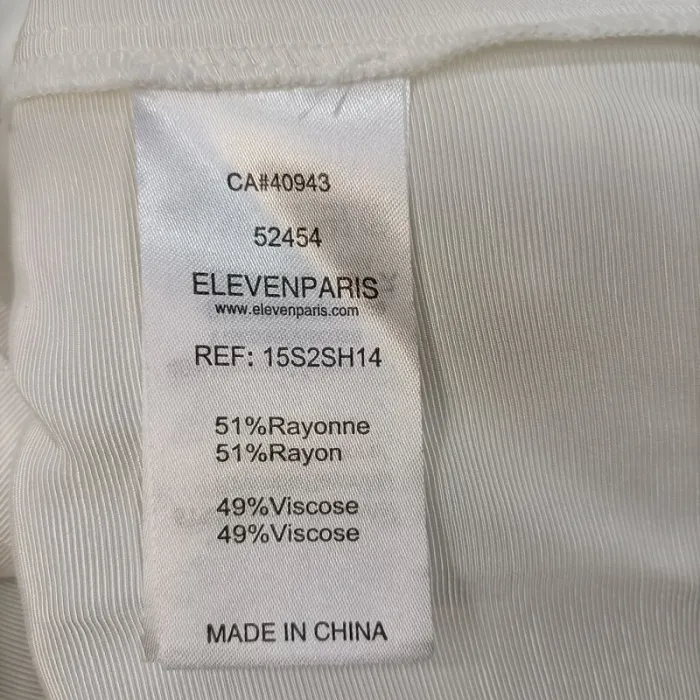 Blouse sans manches blanche Eleven Paris – col chemise, fluide, taille S A951 - photo numéro 5