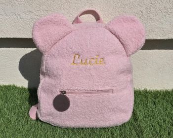 Sac maternelle personnalisé  nounours rose