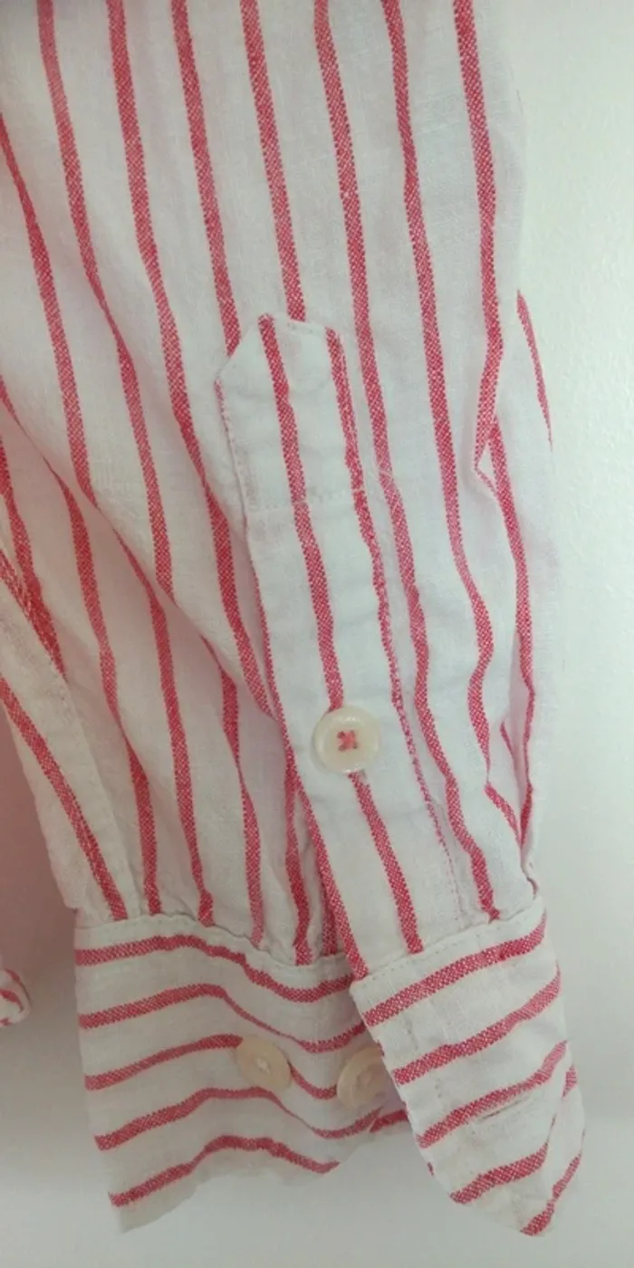 Chemise longue rayée en lin taille L Esprit de la Mer - photo numéro 4