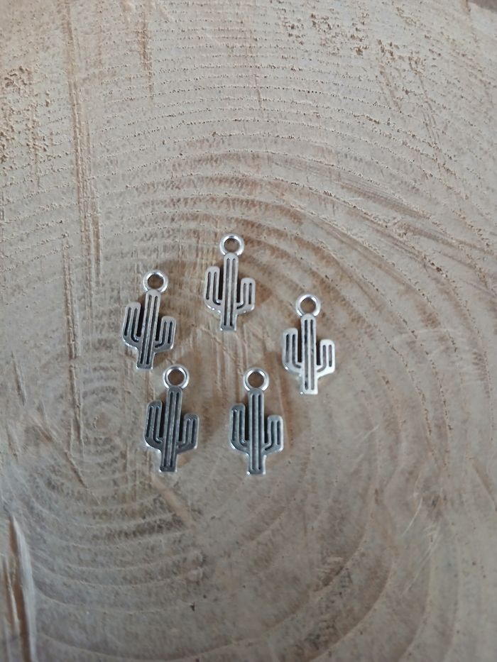 Lot de 22 breloques cactus argenté - photo numéro 2