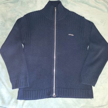 Gilet en maille zippé Vintage Logo Brodé 🧥 DDP - Taille M