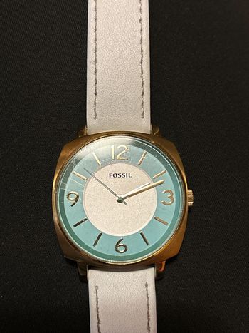 Montre Fossil Femme - Vintage Look - Bleu et Or