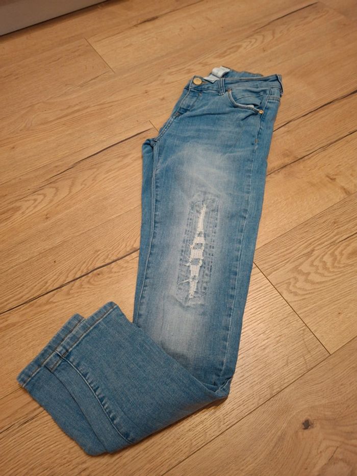 Jean troué bleu clair femme / fille taille 16 ans ( 176 ) - photo numéro 4